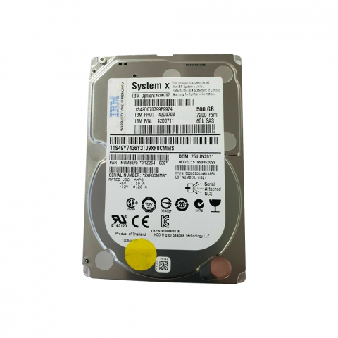 42D0708 - IBM 500-GB 7.2K 2.5 Slim-HS SAS HDD