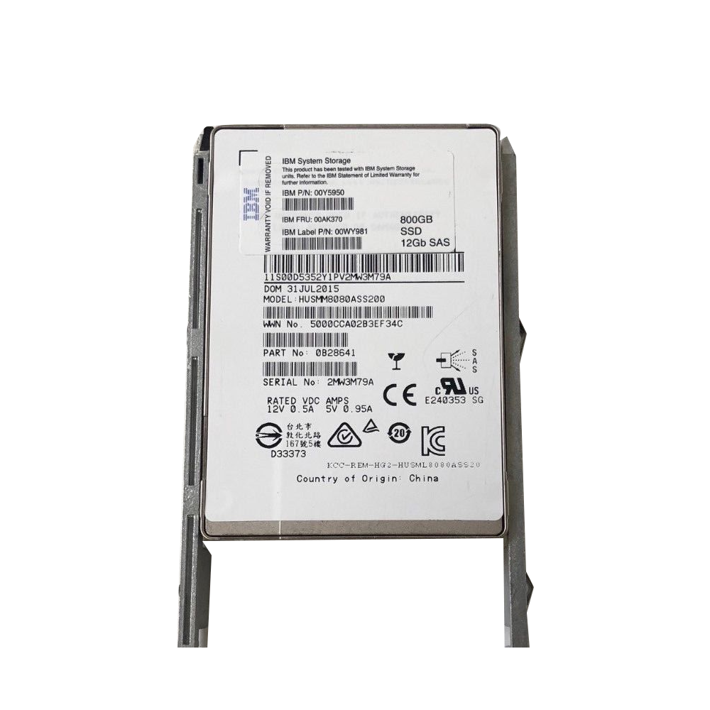00AK334 - IBM 800Gb 2.5" SAS 6gbps SSD for Storwize V5000 (2078-AC92)